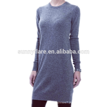 Mulheres Mink Cashmere Pullover Dress Sweater